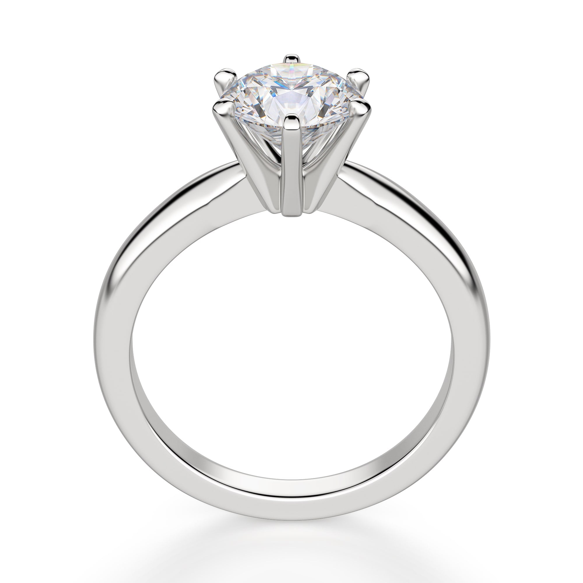 Six Prong Set Round Cut Solitaire Engagement Ring