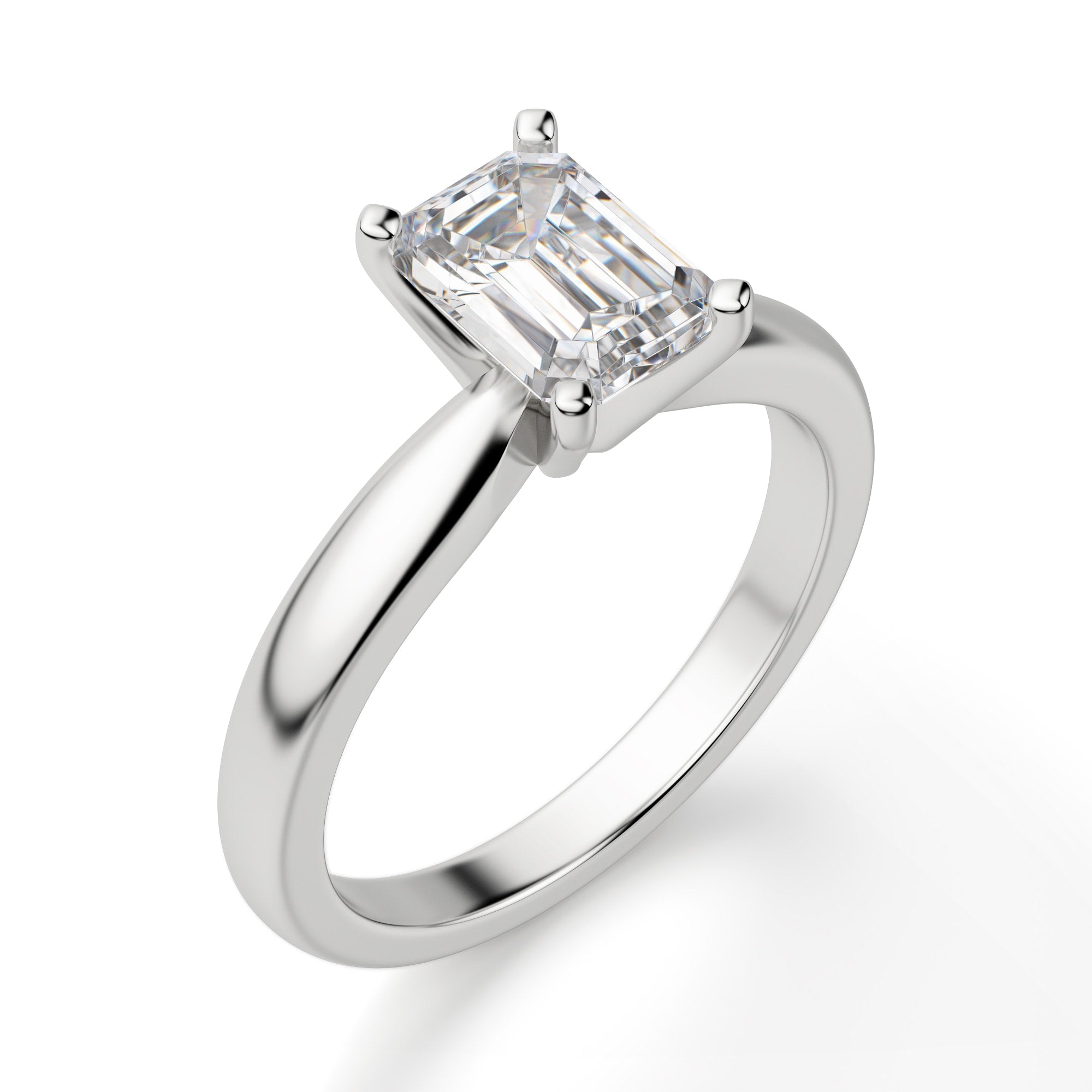 Emerald Cut Solitaire Engagement Ring