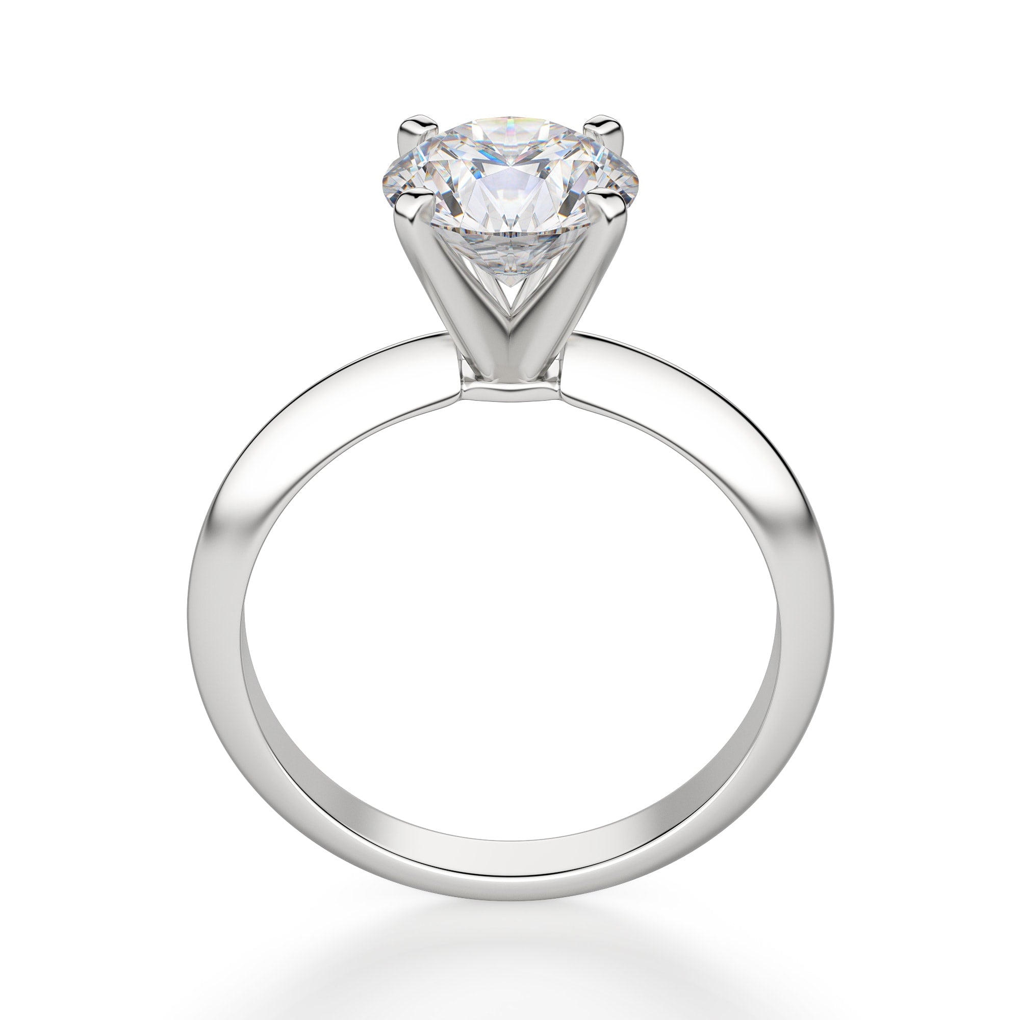 Knife Edge Round Cut Solitaire Engagement Ring