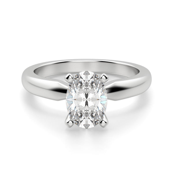 Oval Cut Solitaire Moissanite Engagement Ring