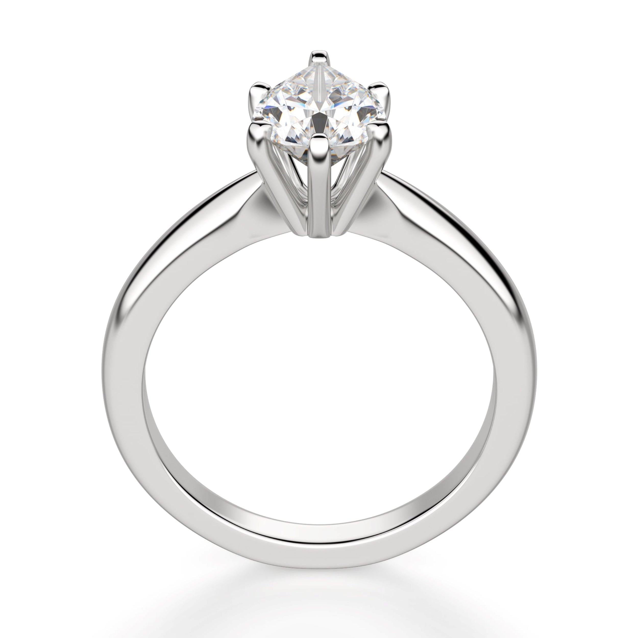 Six Prong Set Pear Cut Solitaire Ring