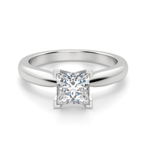 Princess Cut V Prong Solitaire Ring