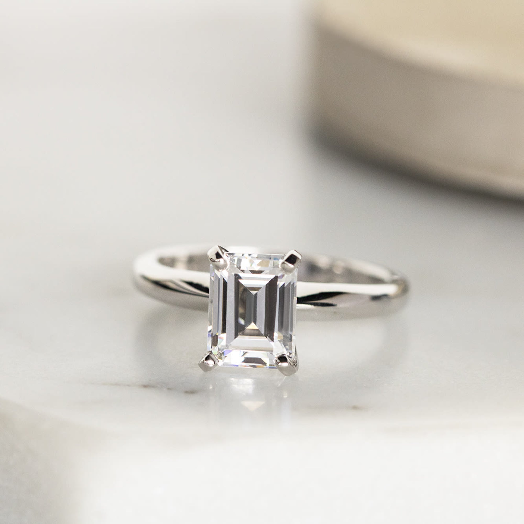 Emerald Cut Solitaire Engagement Ring