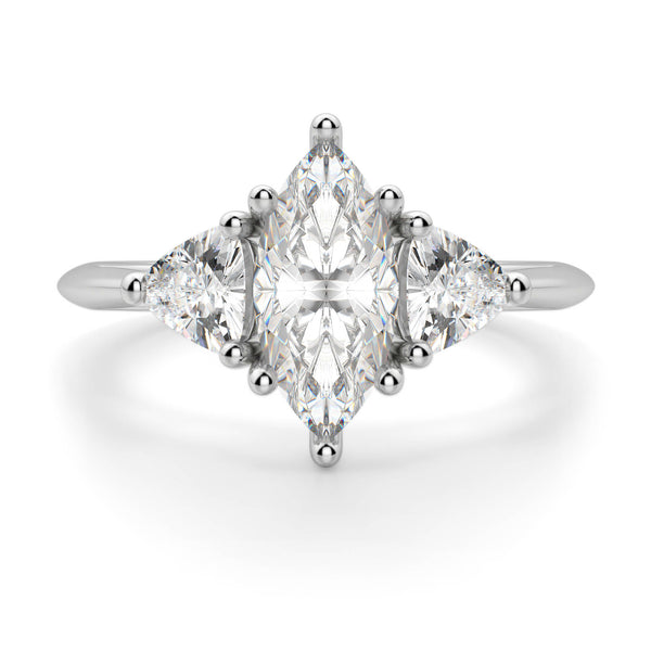 Marquise Cut Moissnaite Three Stone Ring