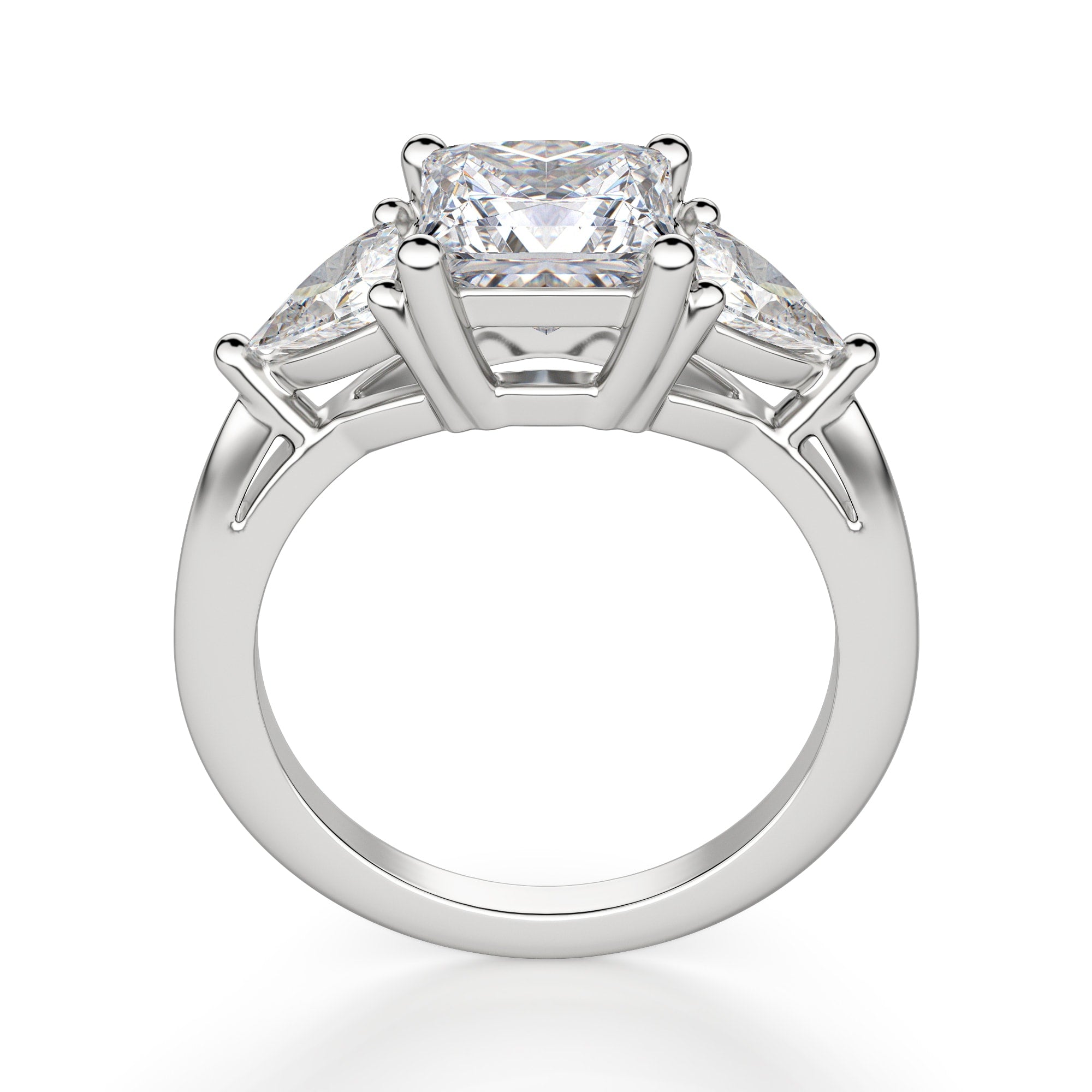 Princess Cur Three Stone Moissanite Women's Ring