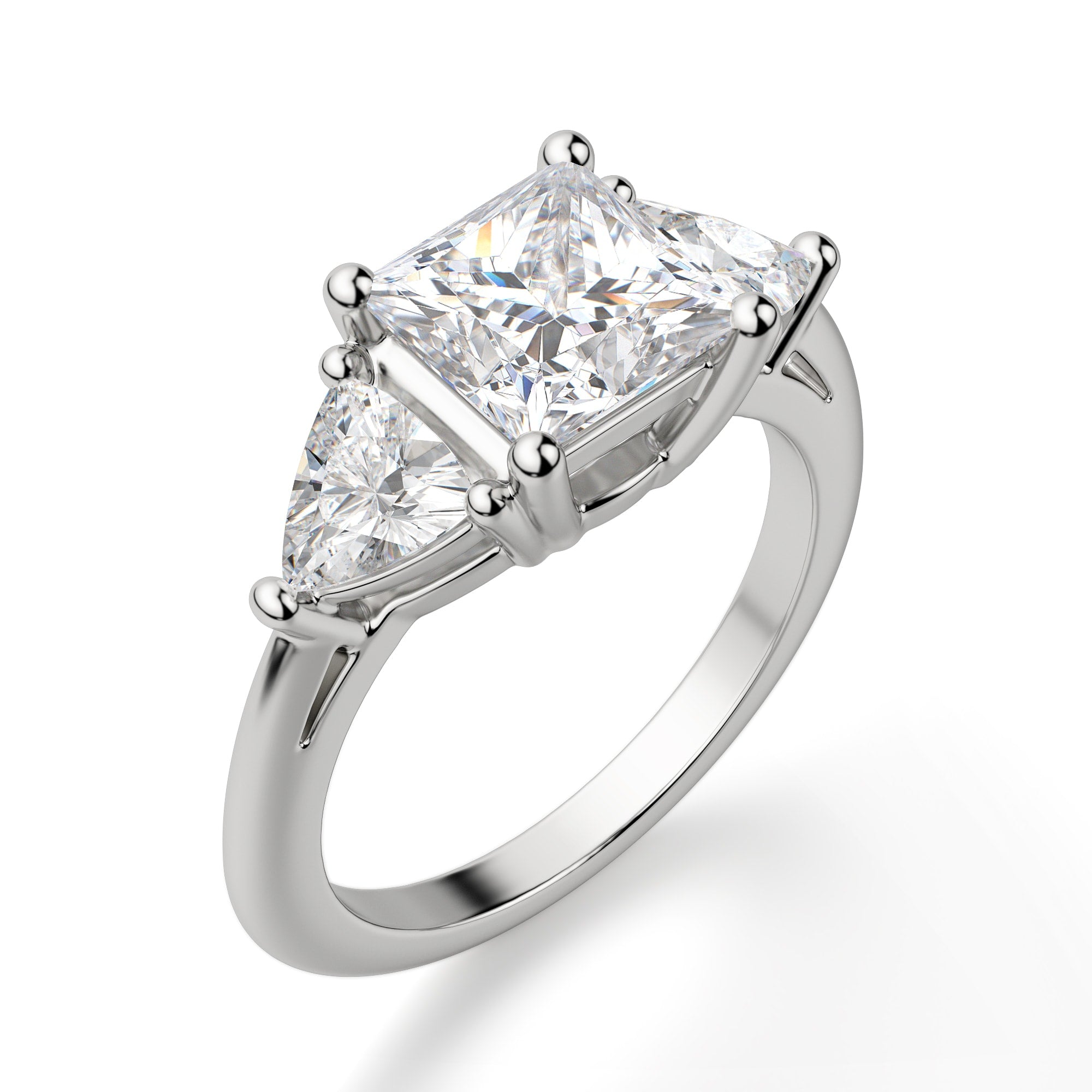 Princess Cur Three Stone Moissanite Women's Ring