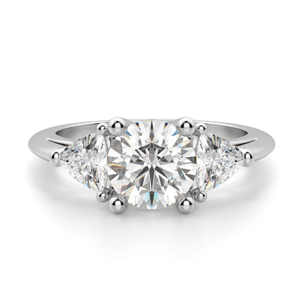 Brilliant Round Cut Three Stone Moissanite Engagement Ring