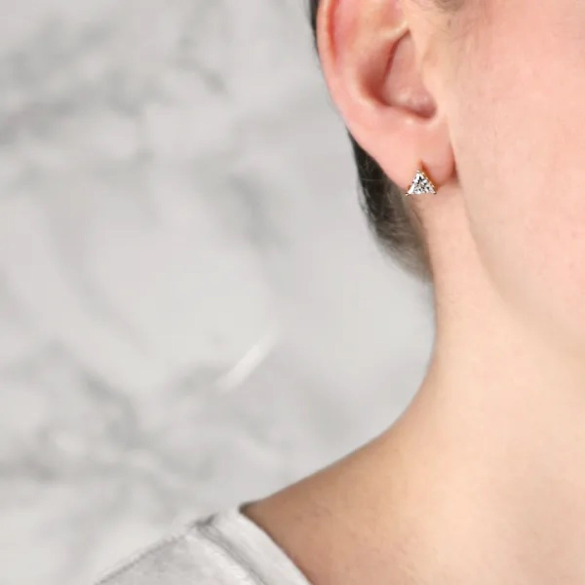 Trillion Cut Moissanite Stud Earrings