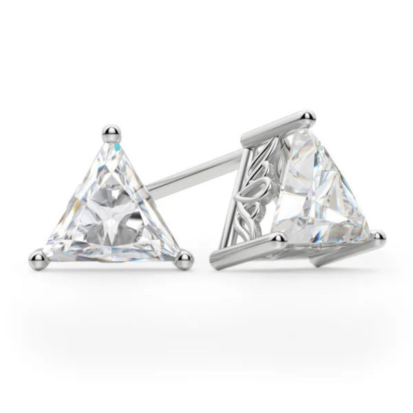 Trillion Cut Moissanite Stud Earrings