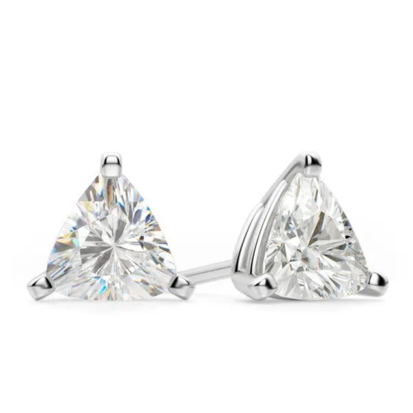 Moissanite Trillion Cut Earrings studs