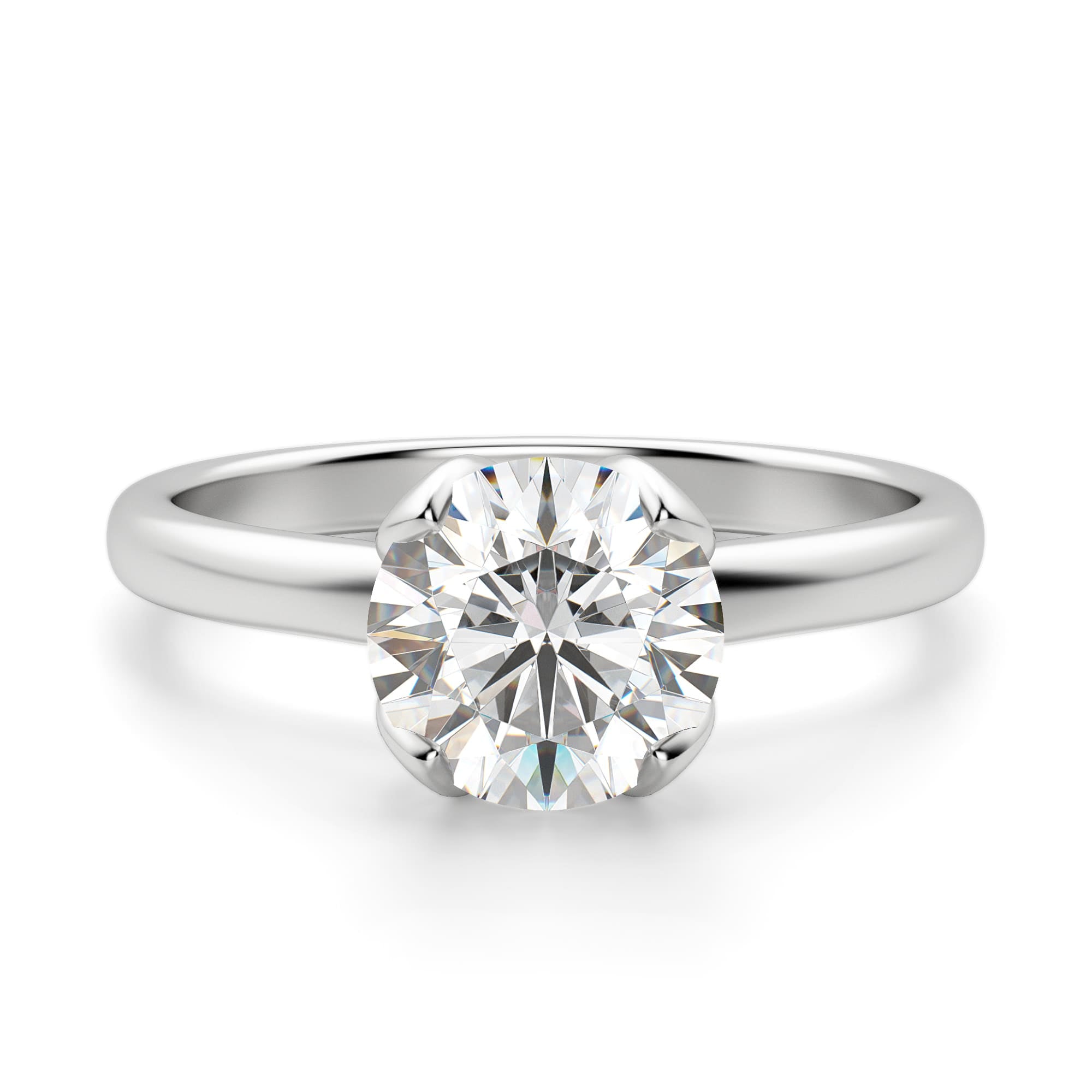 Tulip Brilliant Round Cut Solitaire Engagement Ring