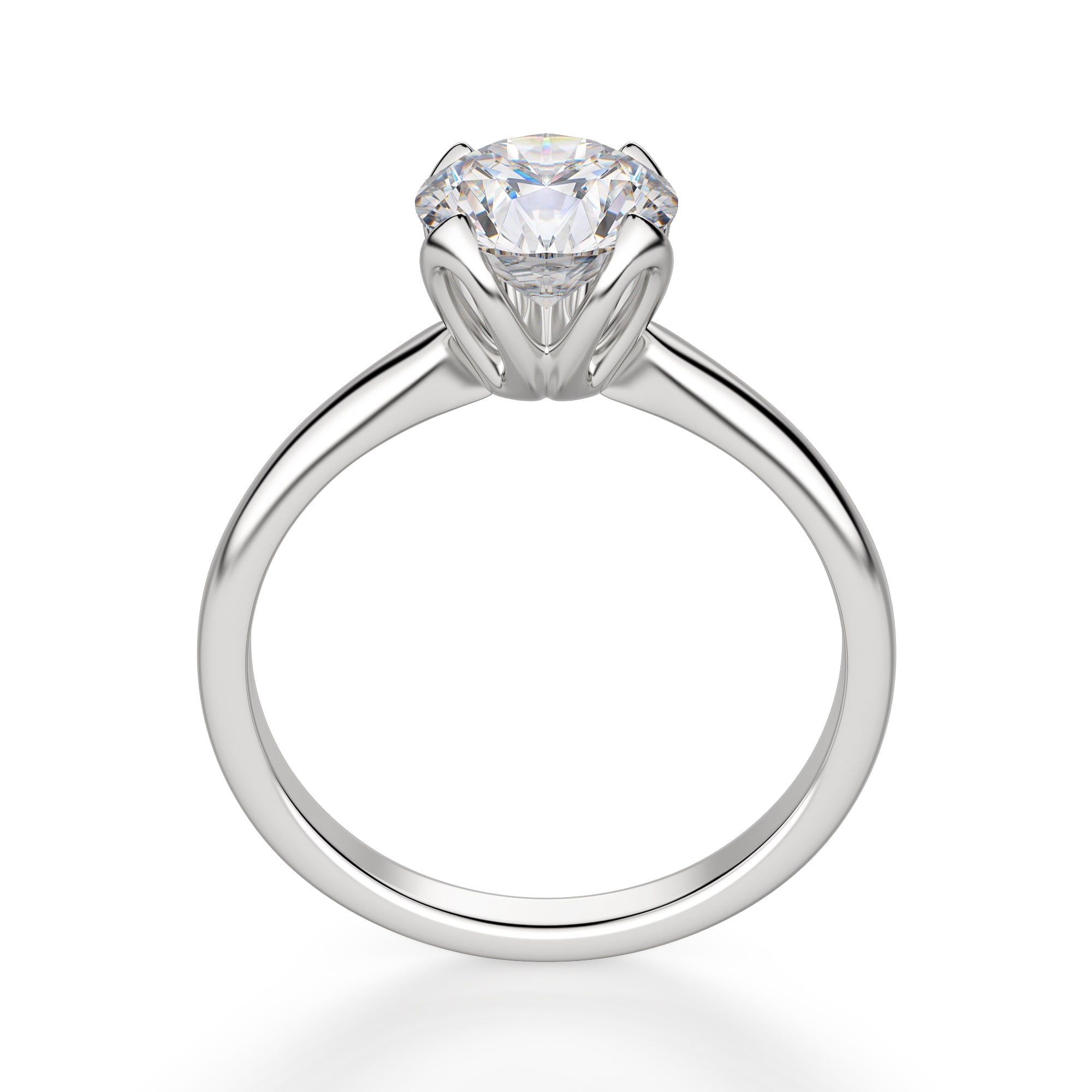 Tulip Brilliant Round Cut Solitaire Engagement Ring