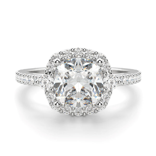 Cushion Cut Halo Engagement Ring