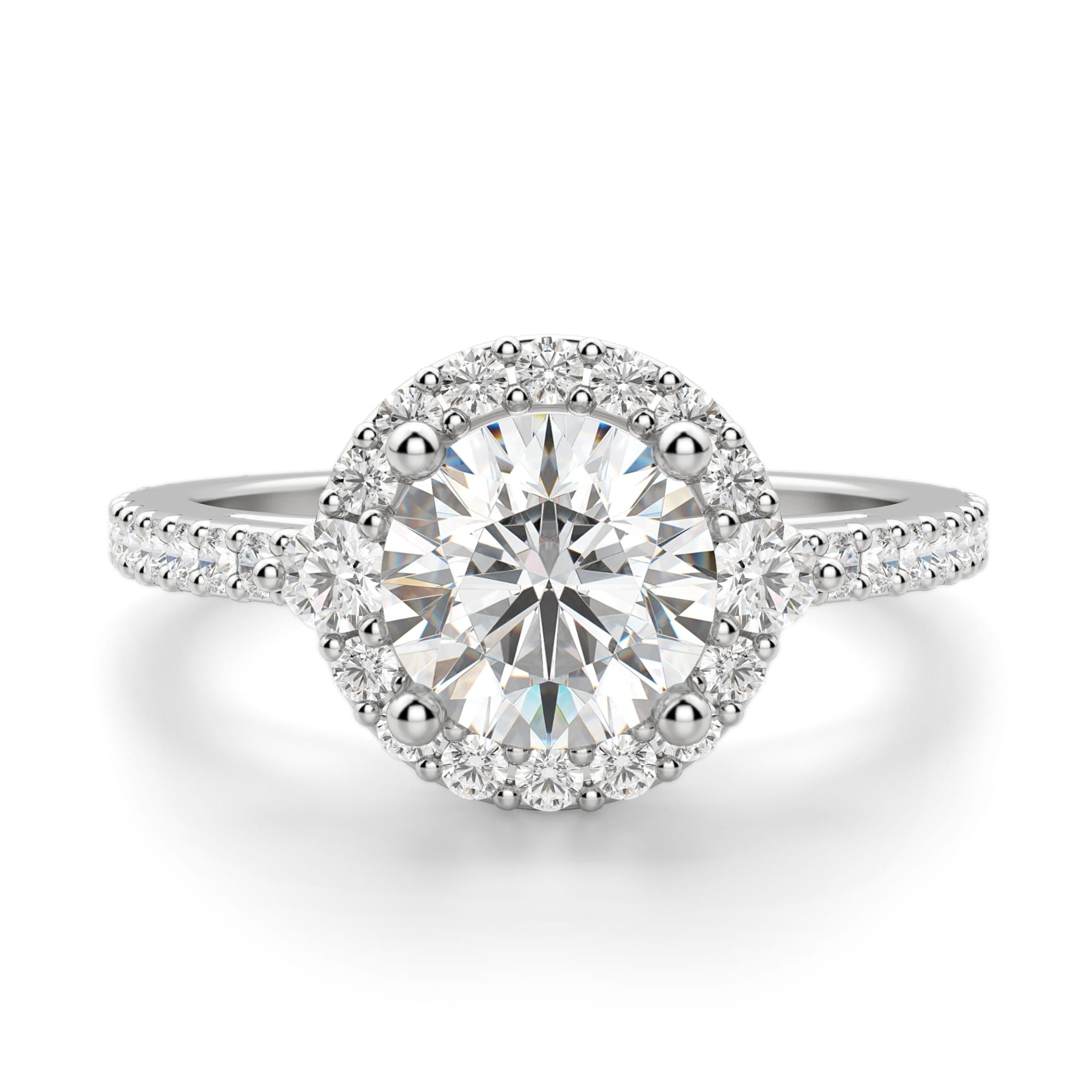 Tuscany Round Cut Moissanite Engagement Halo Ring