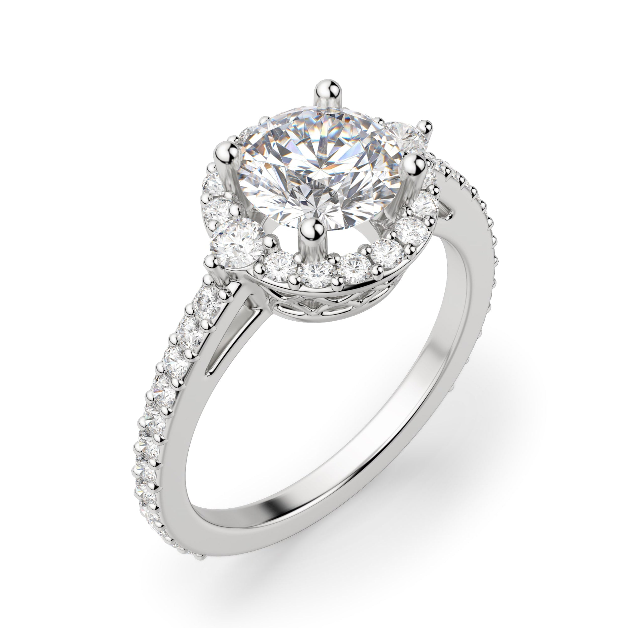 Tuscany Round Cut Moissanite Engagement Halo Ring