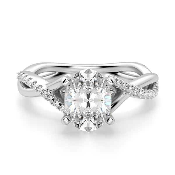 Oval Cut Twisted Engagement Ring for Women's