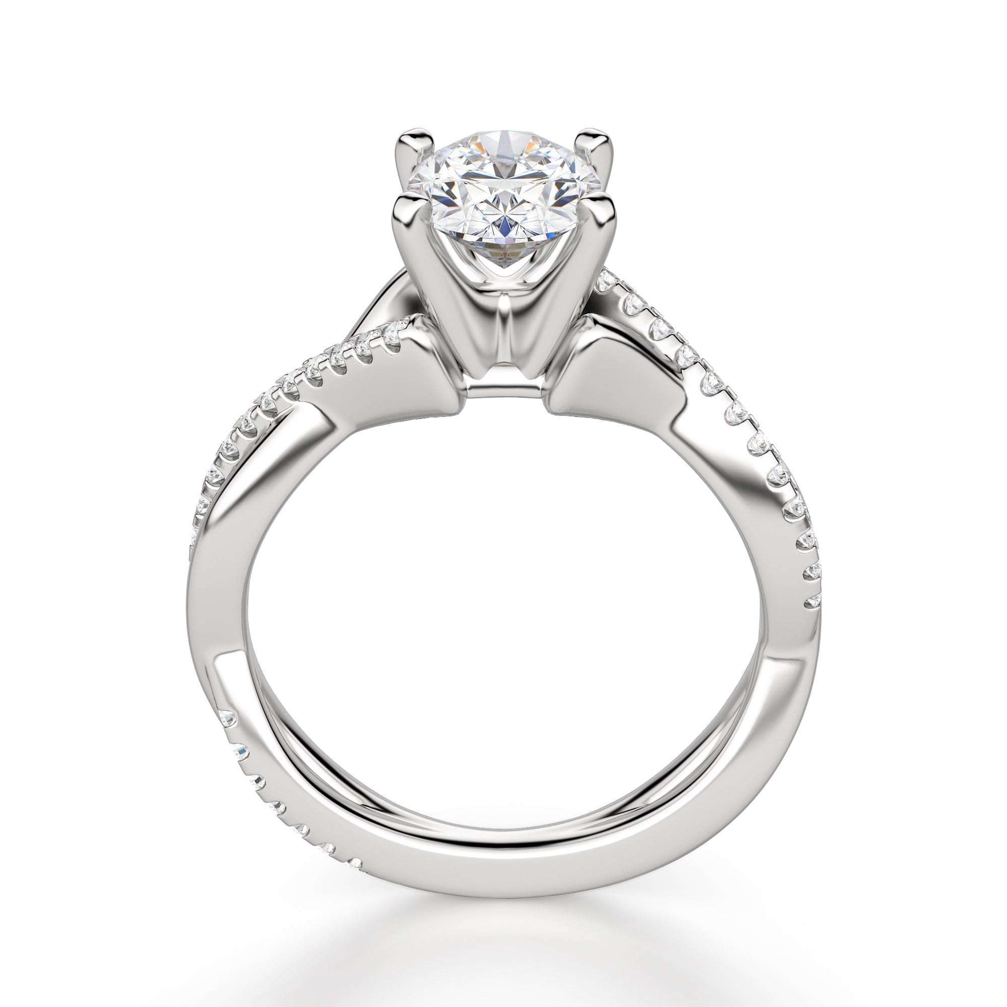 Oval Cut Twisted Engagement Ring for Women's