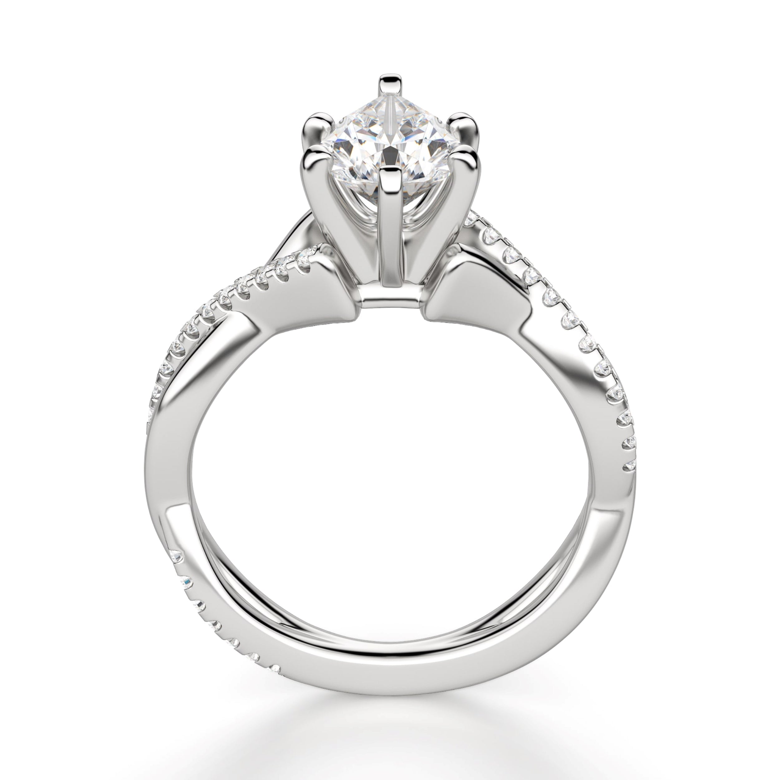 Pear Cut  Lab Grown Diamond Twisted Engagement Rings