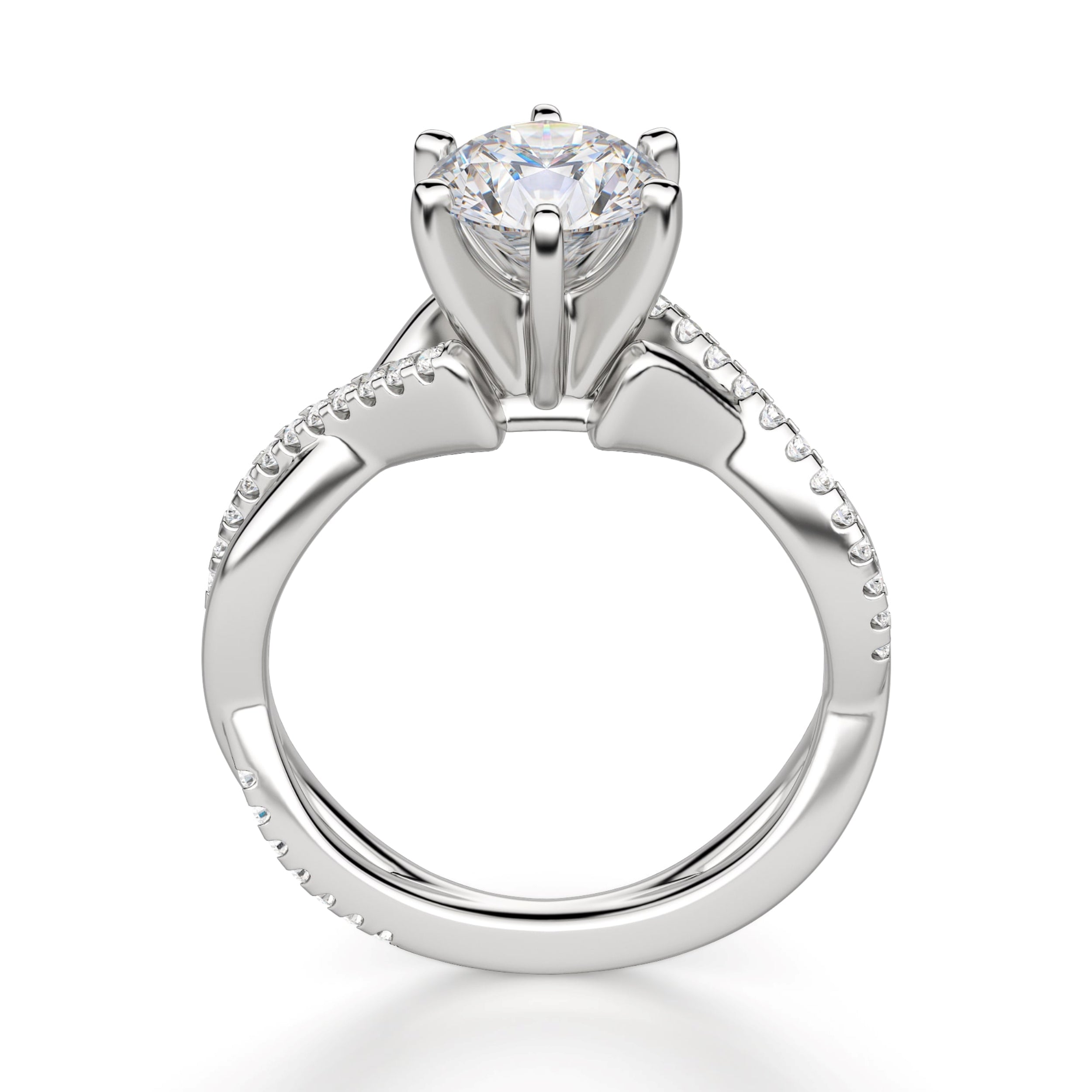 Brilliant Round Cut Twisted Engagement Ring