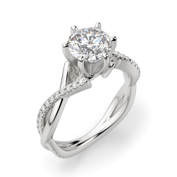 Brilliant Round Cut Twisted Engagement Ring