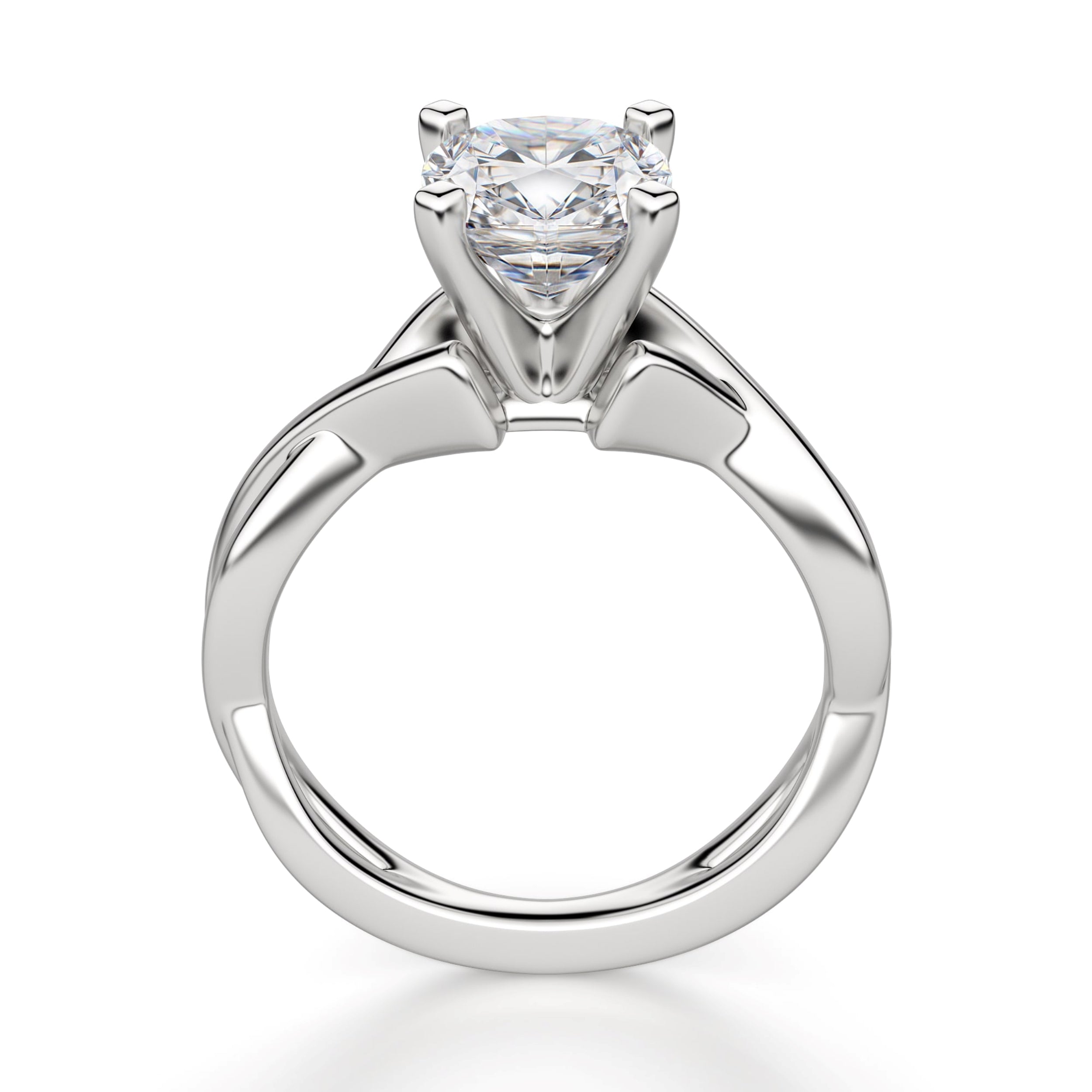 Cushion Cut Twisted Moissanite Engagement Ring