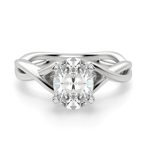 Oval Cut Twisted Moissanite Engagement Ring