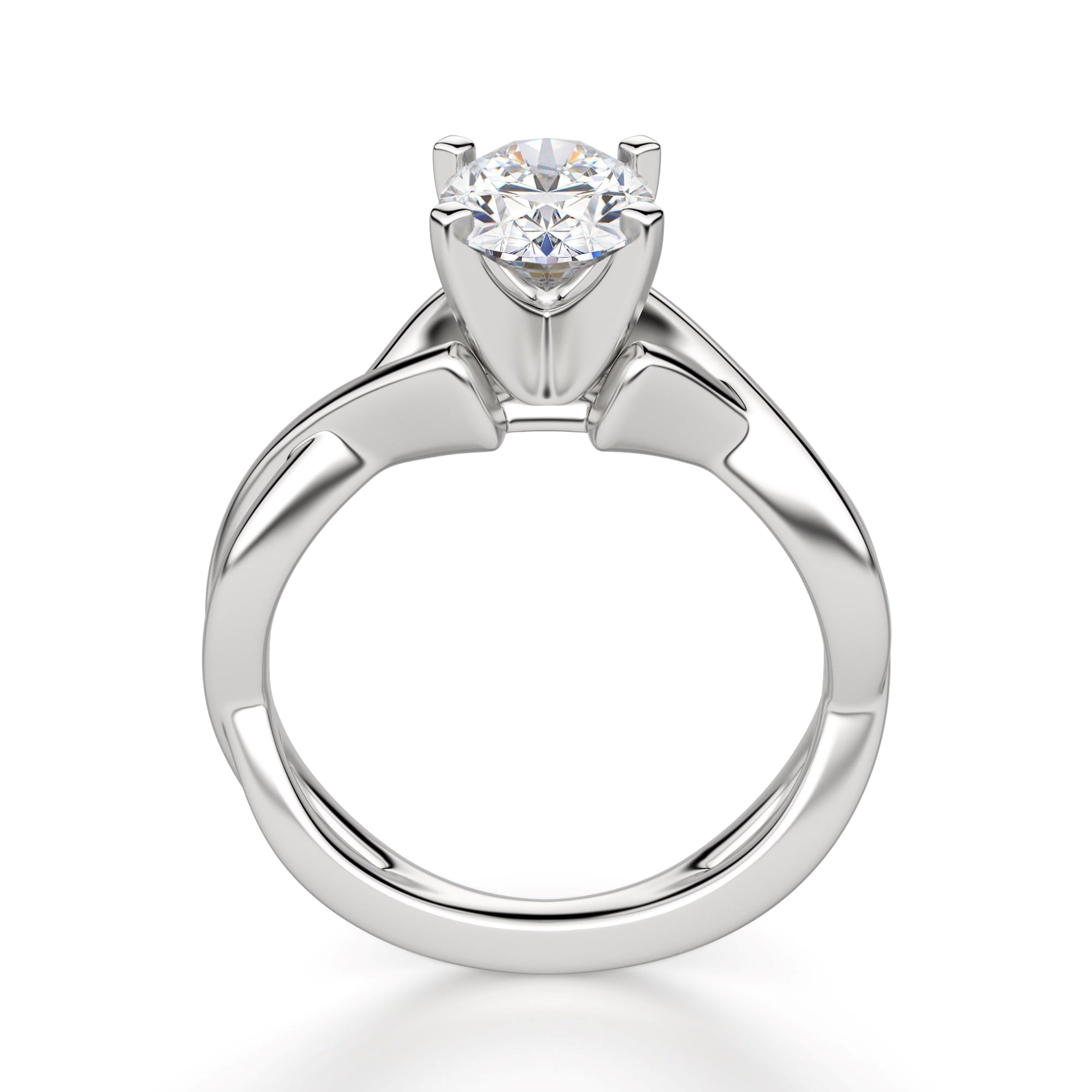 Oval Cut Twisted Moissanite Engagement Ring