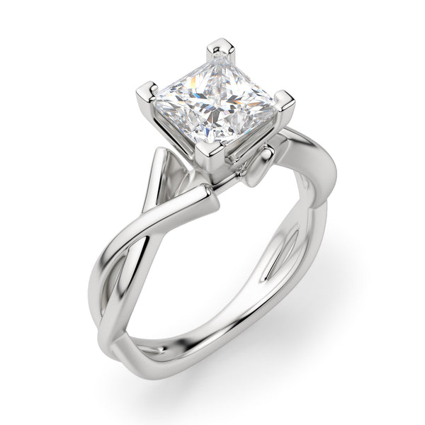 Princess Cut Twisted Moissanite Engagement Ring