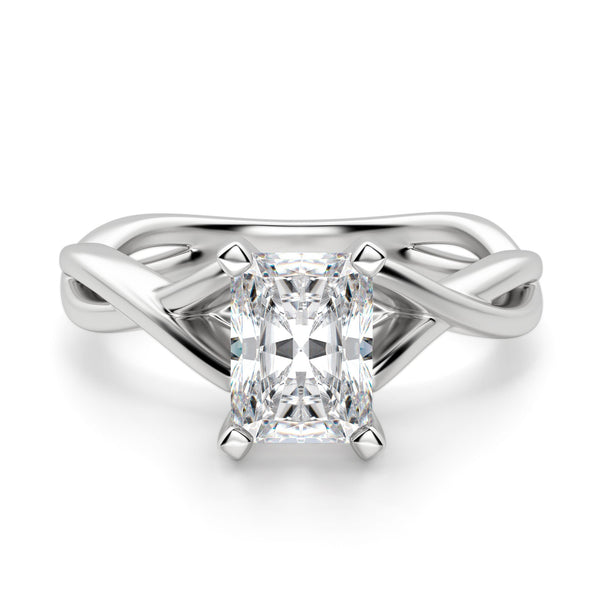 Radiant Cut Twisted Moissanite Engagement Ring
