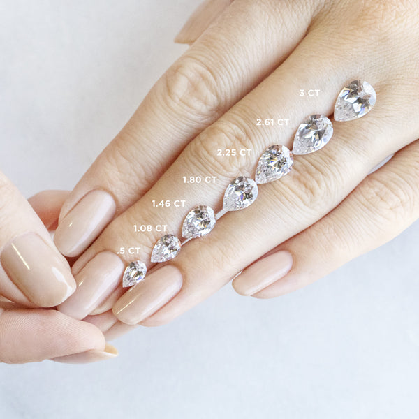 Pear Cut East to West Moissanite Solitaire Engagement Ring