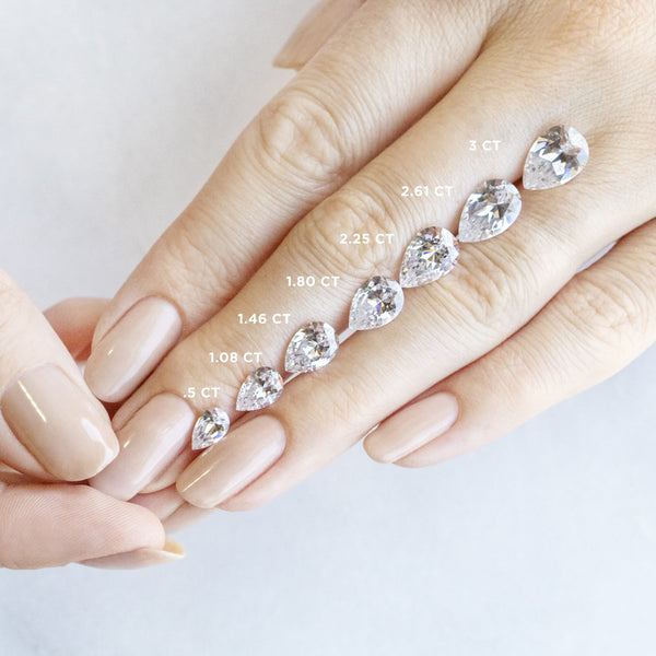 Moissanite Diamond Pear Cut Halo Engagement Ring