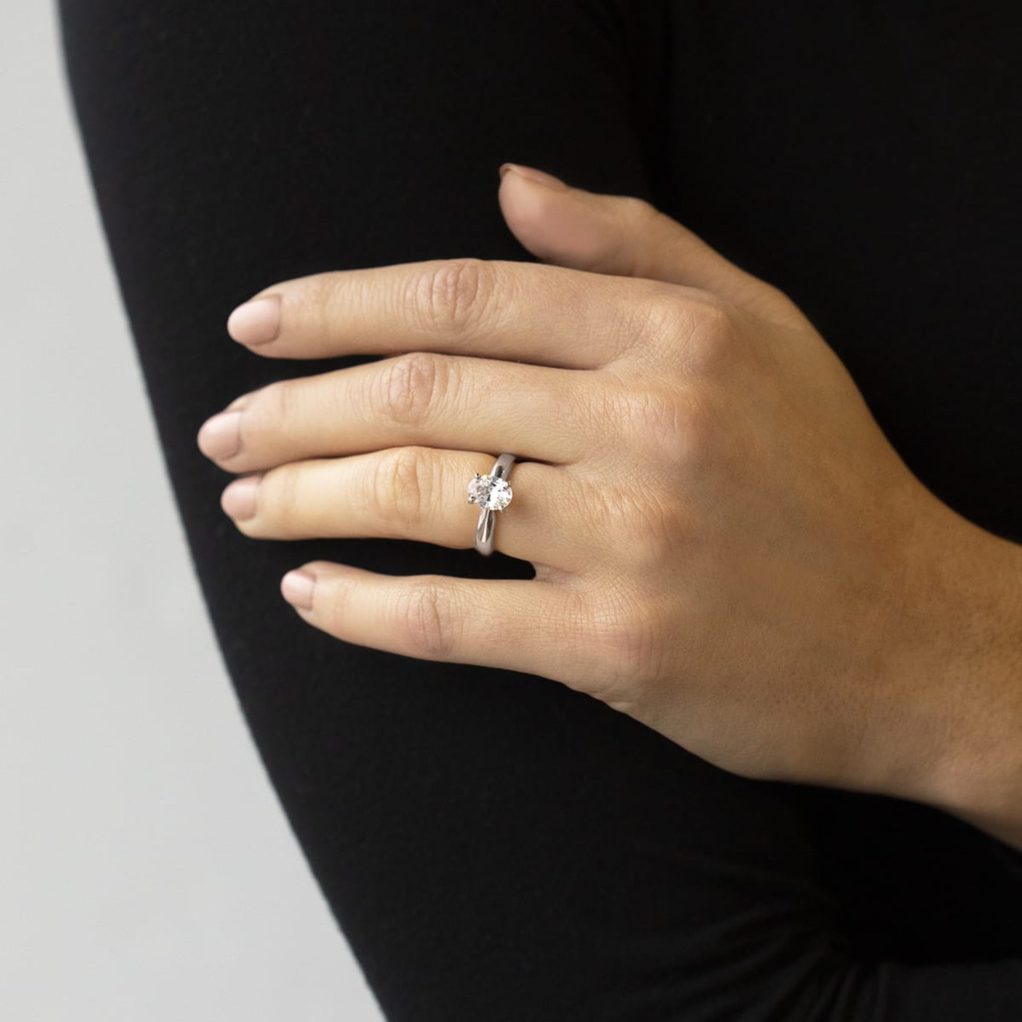 Oval Cut Solitaire Moissanite Engagement Ring