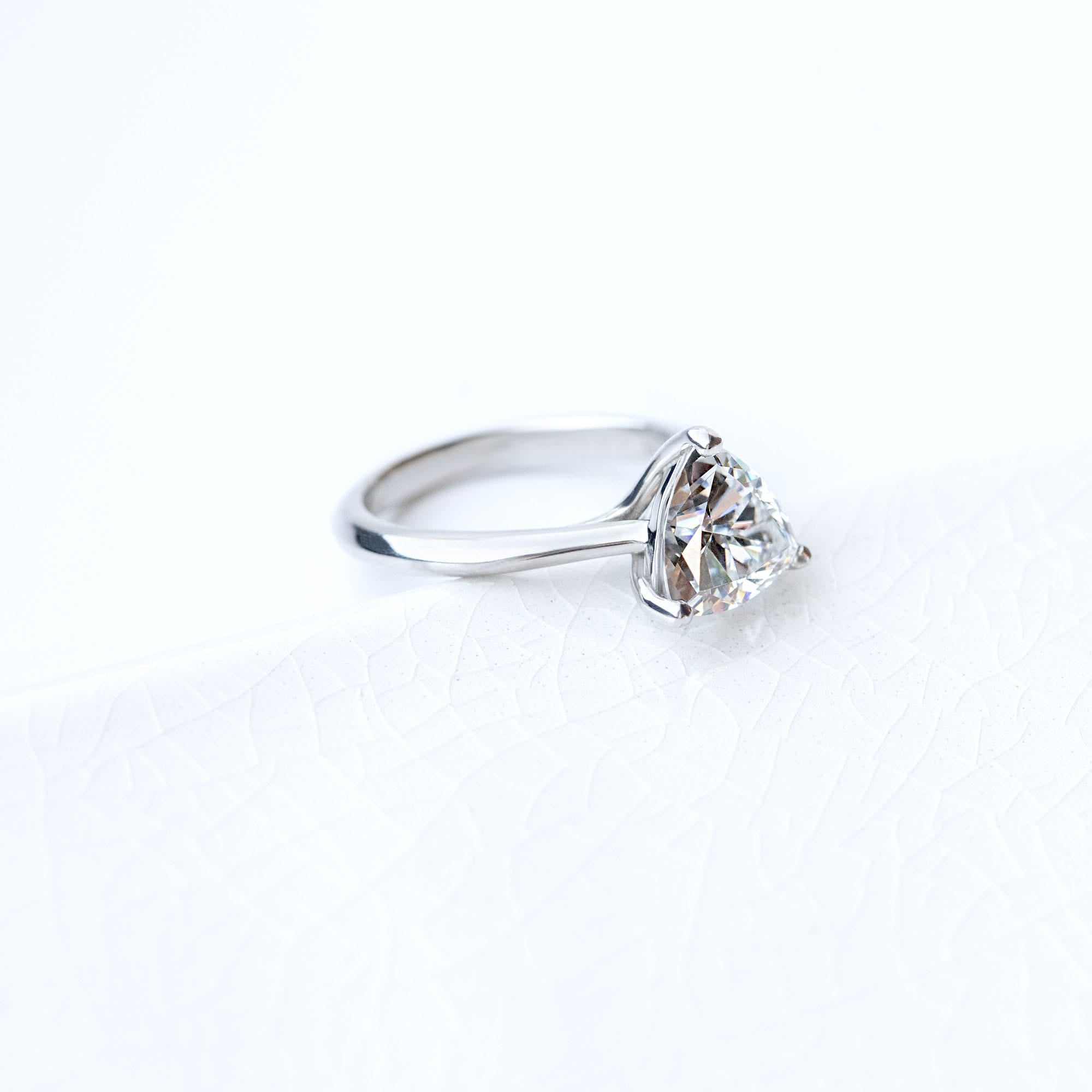 Moissanite Trillion Cut Solitaire Ring