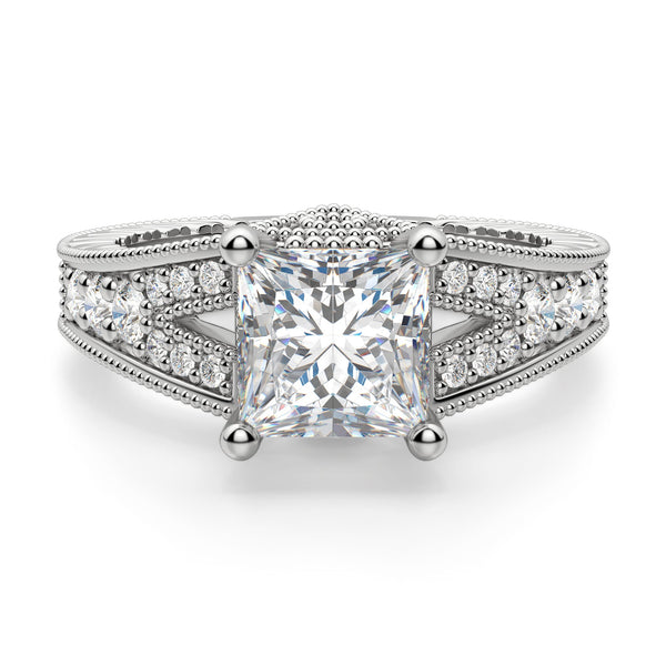 Princess Cut Moissanite Vintage Engagement Ring