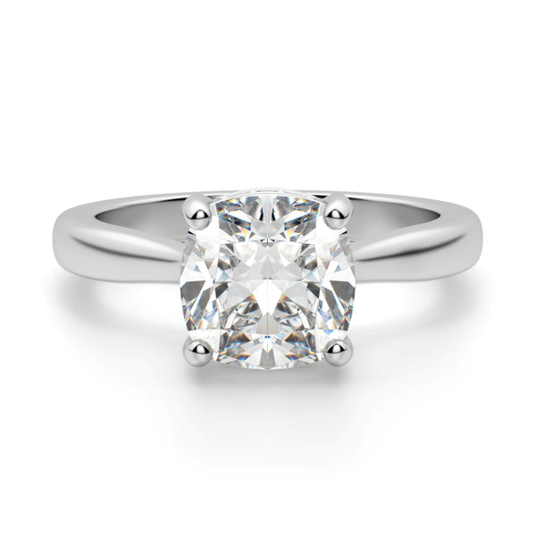 Hidden Halo Cushion Cut Moissanite Engagement Ring