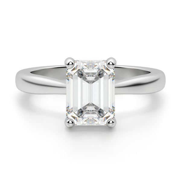 Emerald Cut Hidden Halo Moissanite Engagement Ring