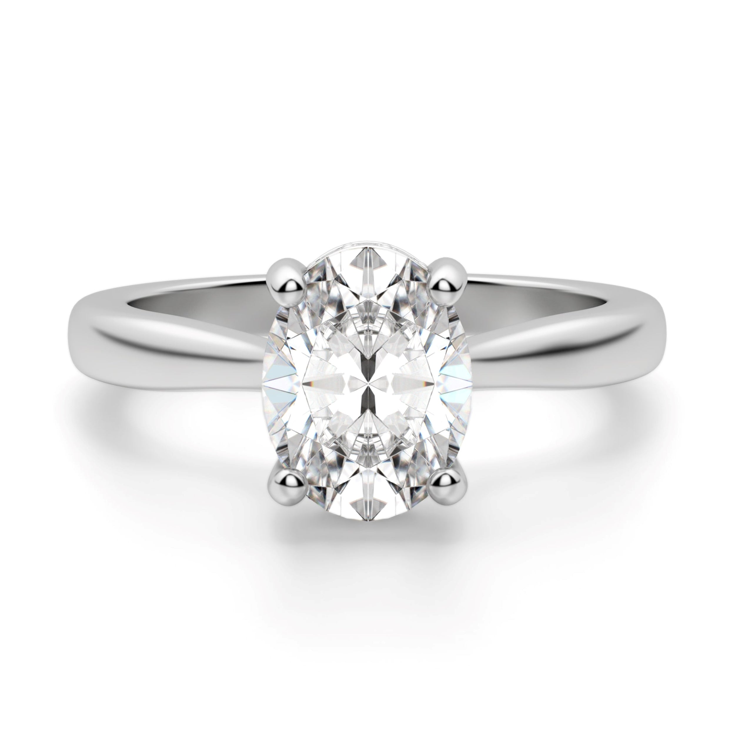 Oval Cut Hidden Halo Moissanite Engagement Ring
