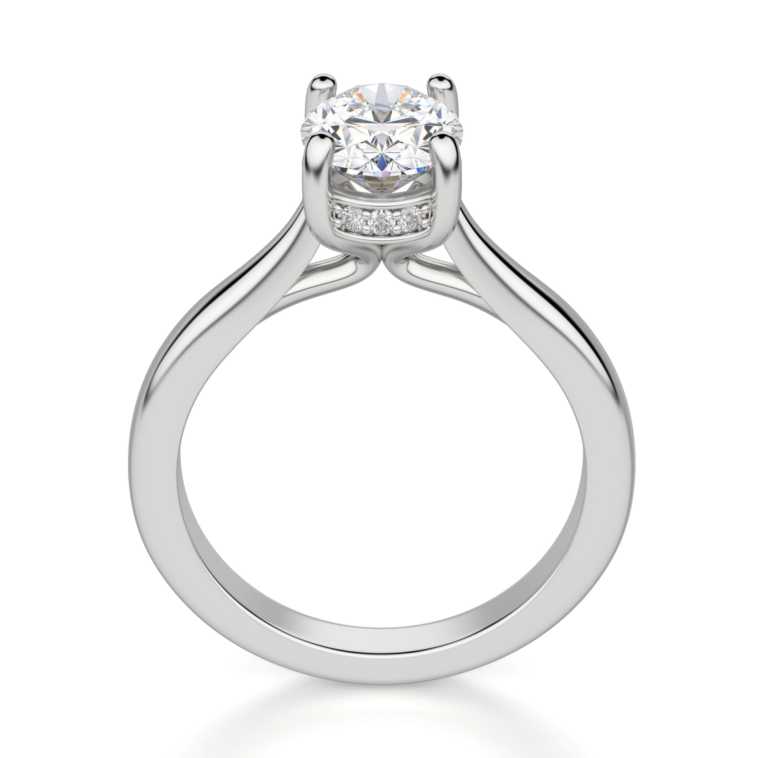 Oval Cut Hidden Halo Moissanite Engagement Ring