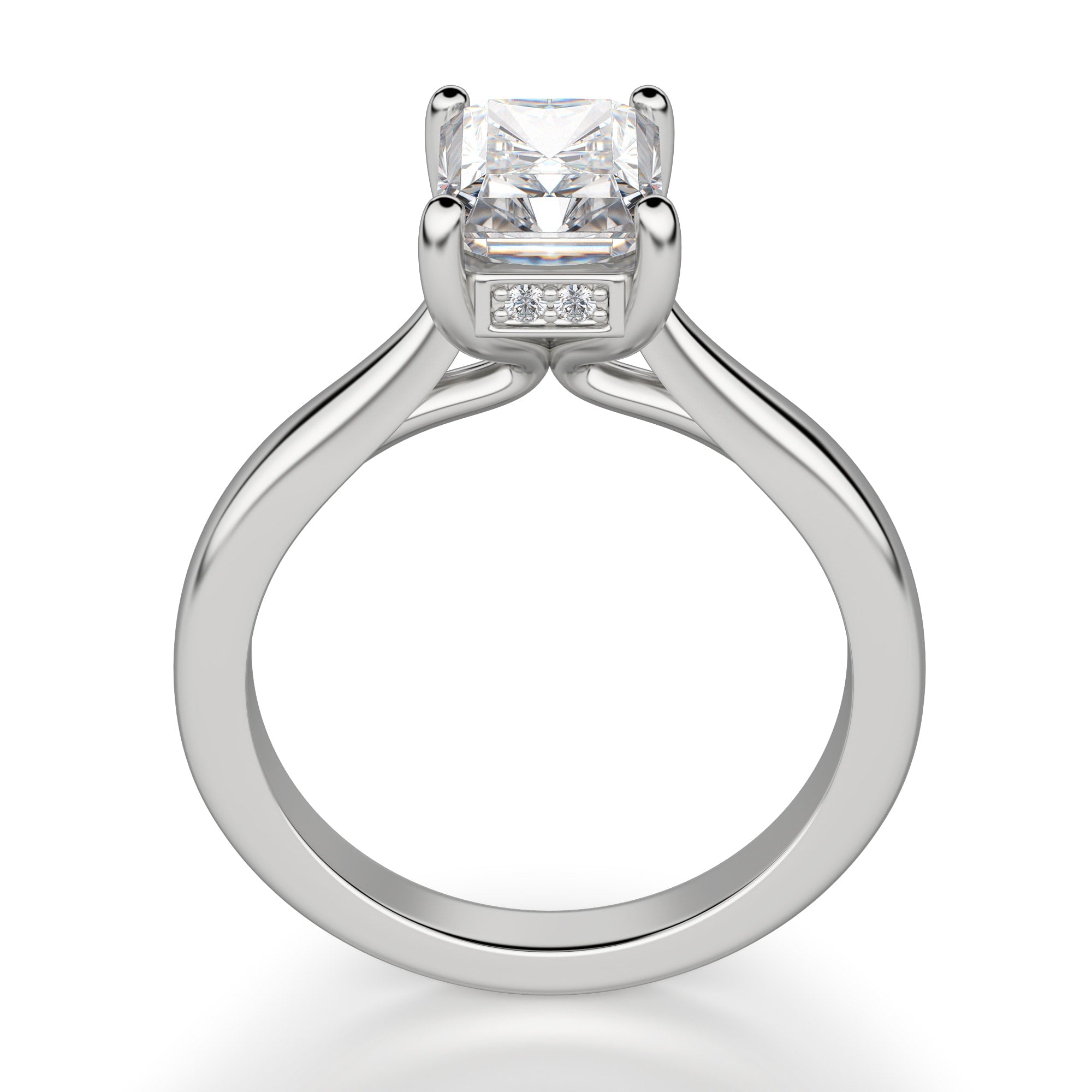 Radiant Cut Hidden Halo Moissanite Engagement Ring
