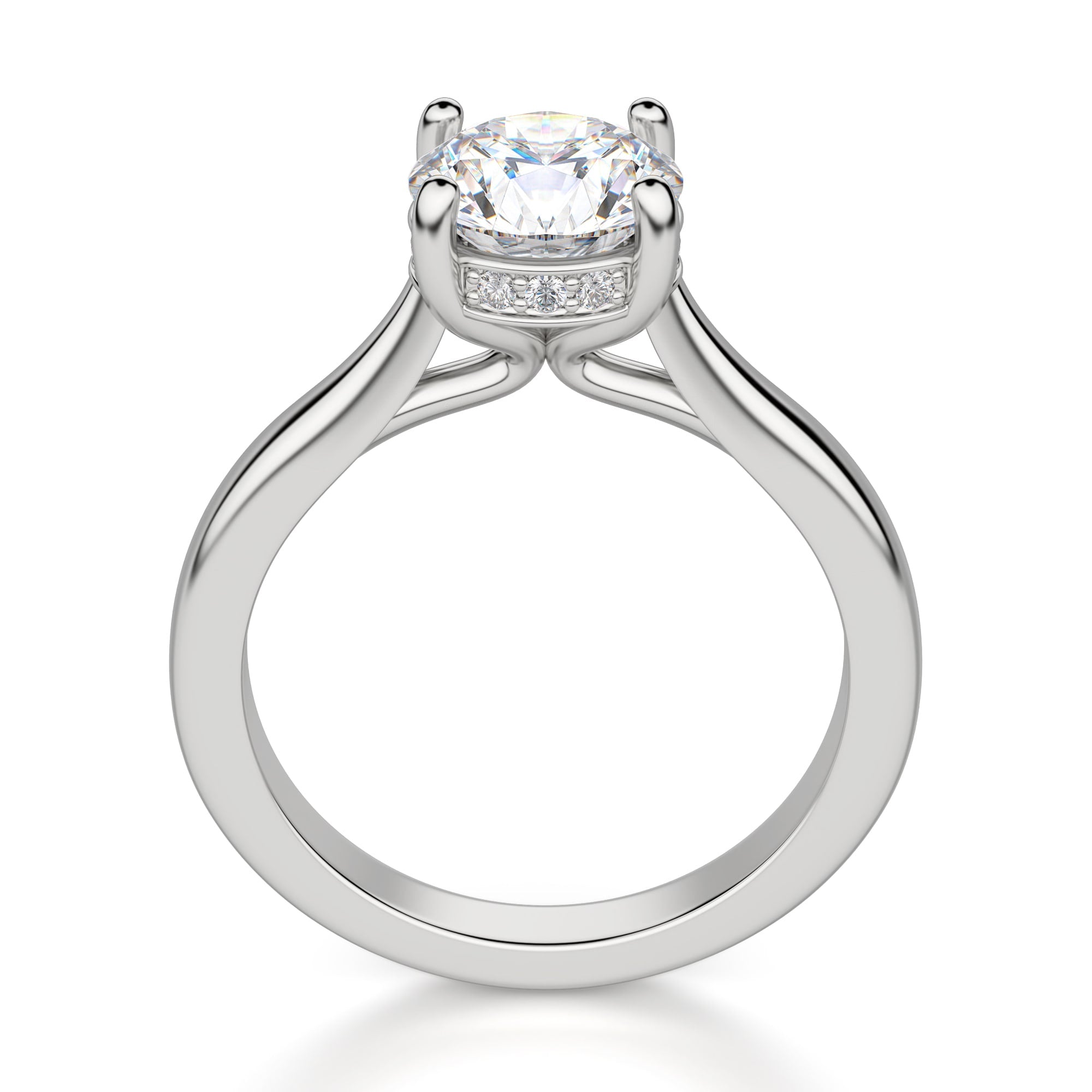 Brilliant Round Cut Hidden Halo Moissanite Ring