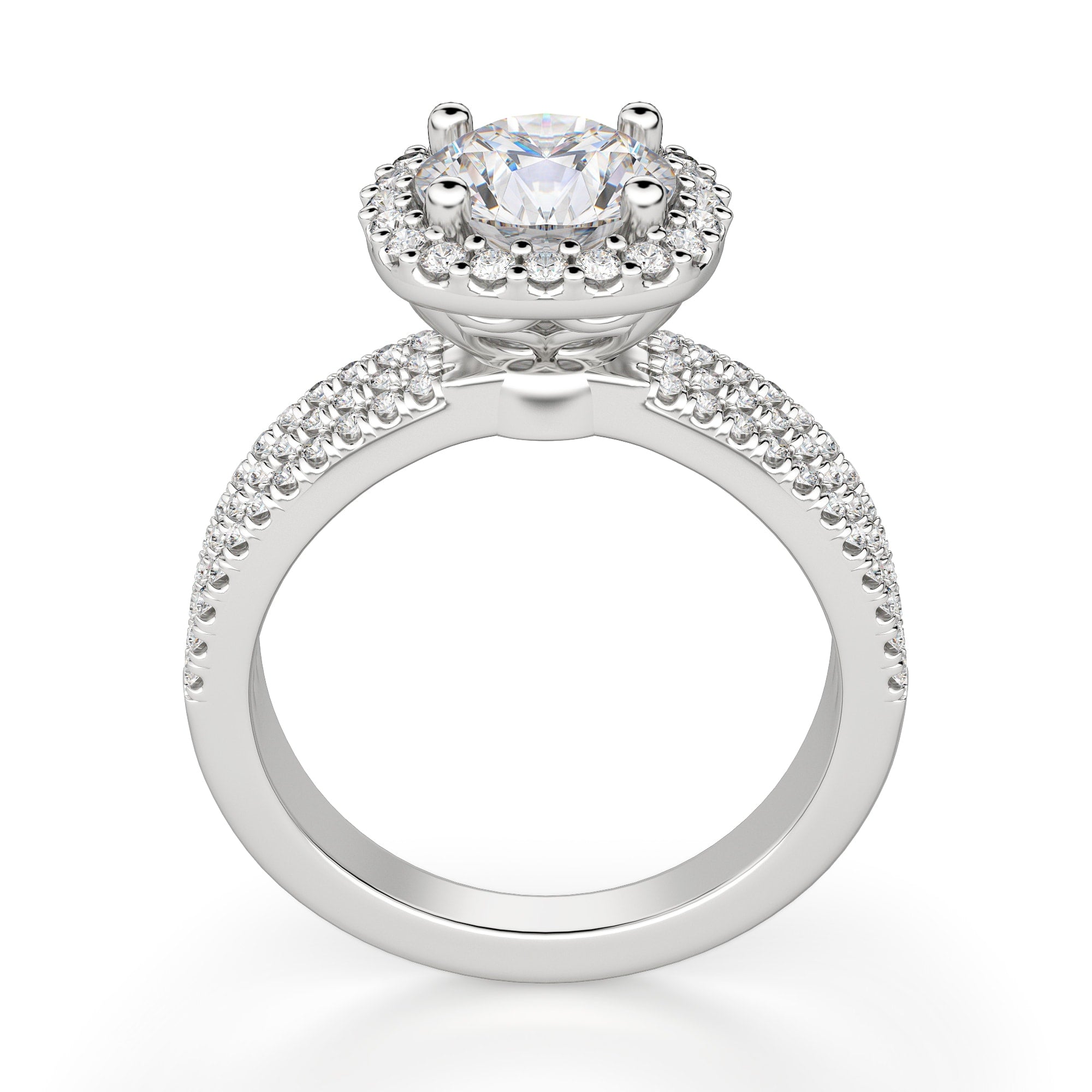 Brilliant Round Cut Halo Vintage Engagement Ring