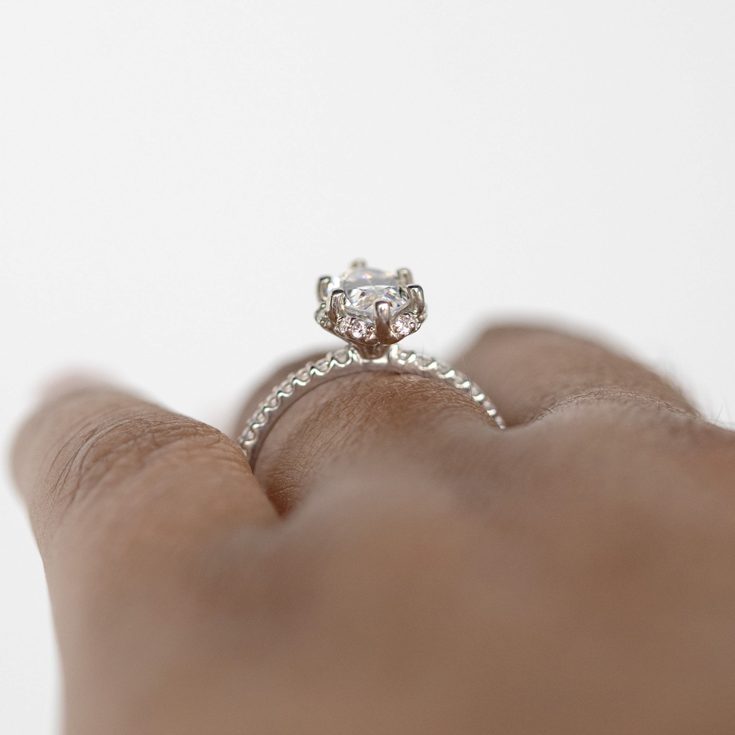 Marquise Cut Halo Engagement Ring