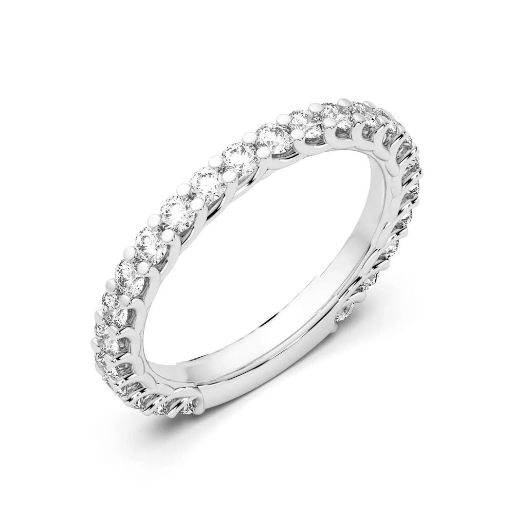 Round Cut Moissanite Full Eternity Wedding Band For Women
