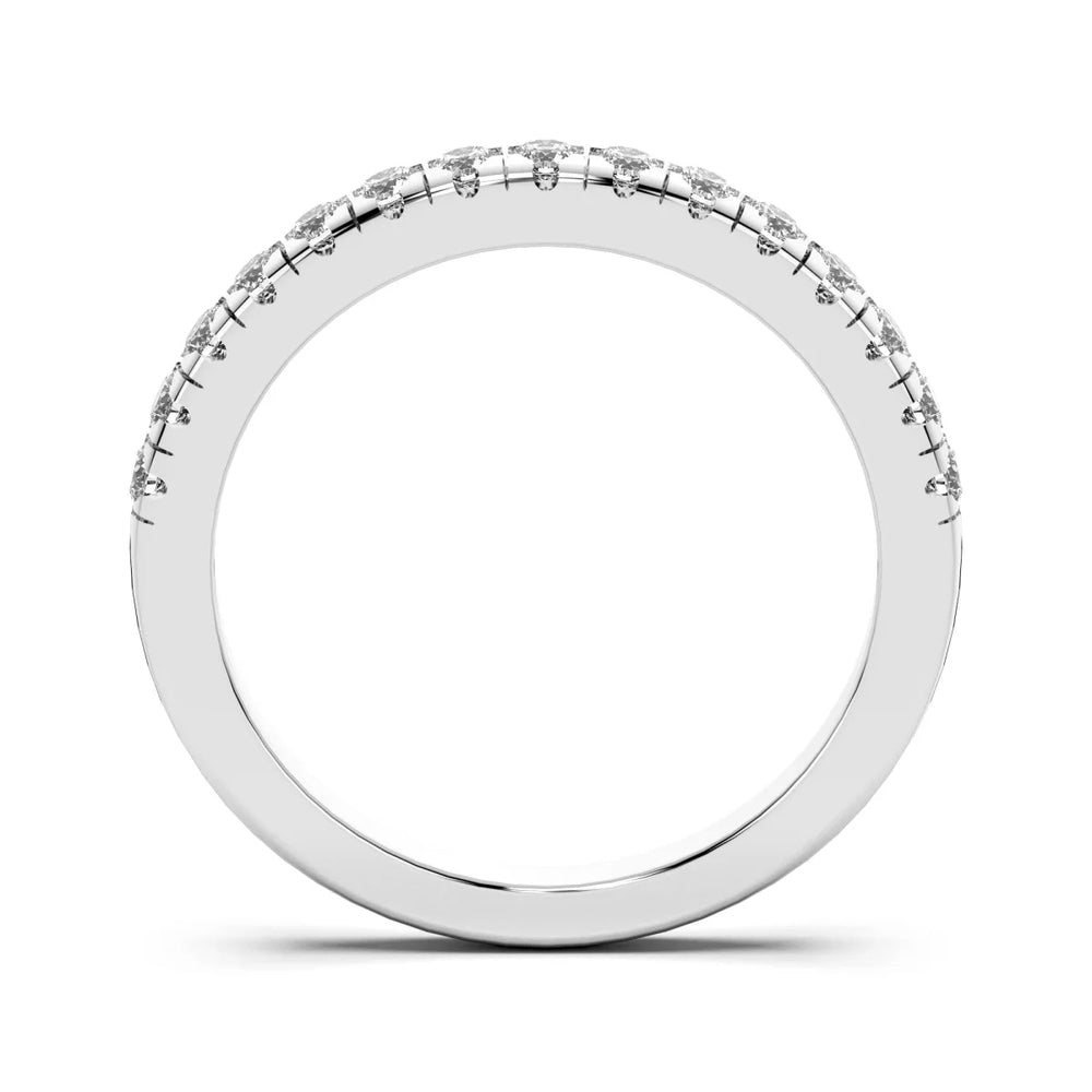Colorless Round Cut Half Eternity Moissanite Wedding Band