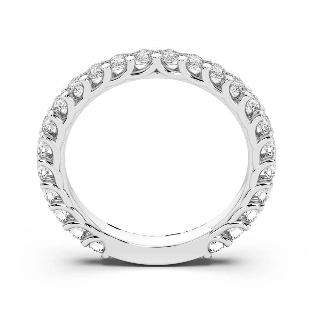 Round Cut Moissanite Full Eternity Wedding Band For Women