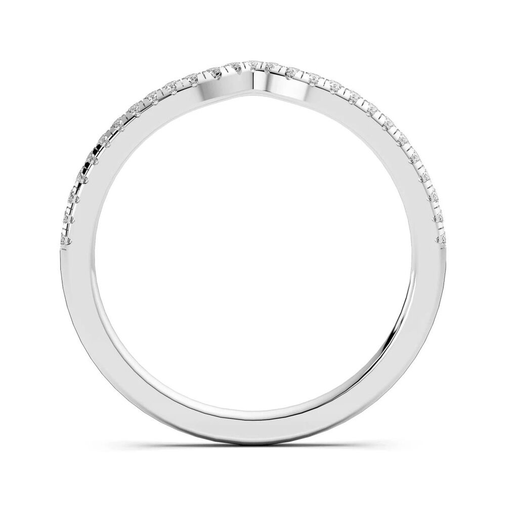 Round Cut Moissanite Curved Style Anniversary Gift Band  For Her