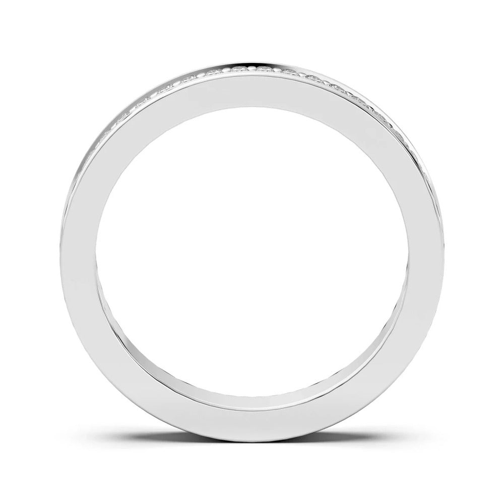 Moissanite Round Cut Half Eternity Wedding Band For Women