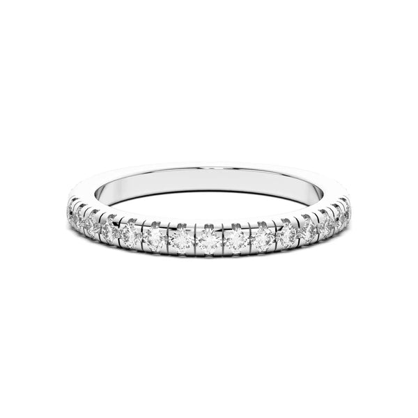 Colorless Round Cut Half Eternity Moissanite Wedding Band