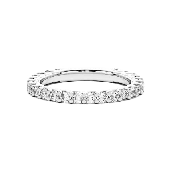 Round Cut Semi Eternity Wedding Band for Women