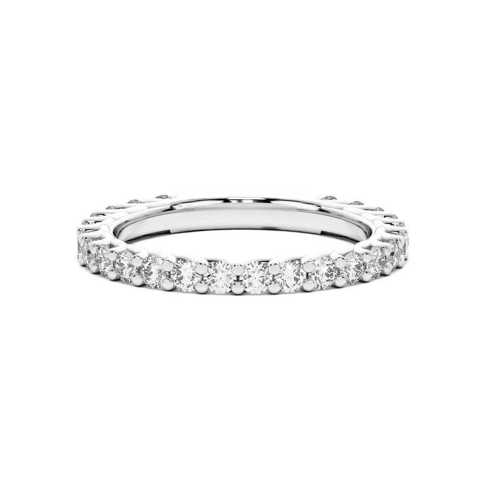 Round Cut Moissanite Full Eternity Wedding Band For Women